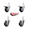 Service Caster 3 Inch Black Poly Swivel 3/4 Inch Square Stem Caster Total Lock Brakes SCC, 2PK SCC-SQTTL20S314-PPUB-BLK-34-2-S-2 - alternate 3